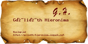 Góliáth Hieronima névjegykártya